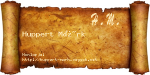 Huppert Márk névjegykártya